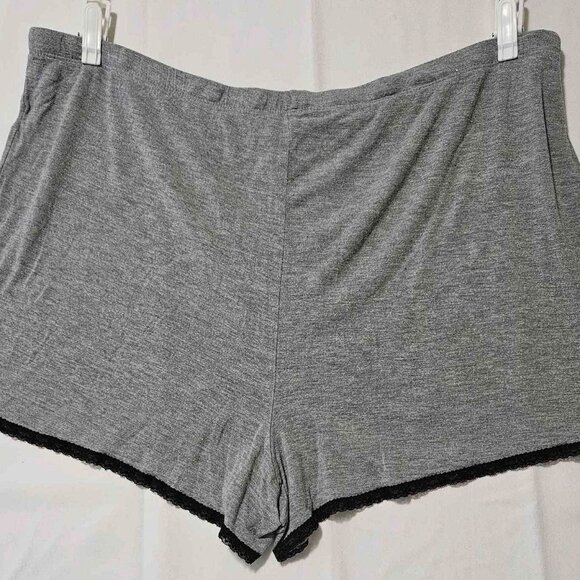 Secret Treasures - Women’s Gray Lounge Shorts with Lace Trim - Picture 3 of 3
